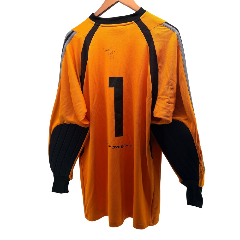 Adidas McDonalds All-American Soccer Goalkeeper Jersey Mens Orange Signed #1 L - Picture 2 of 13